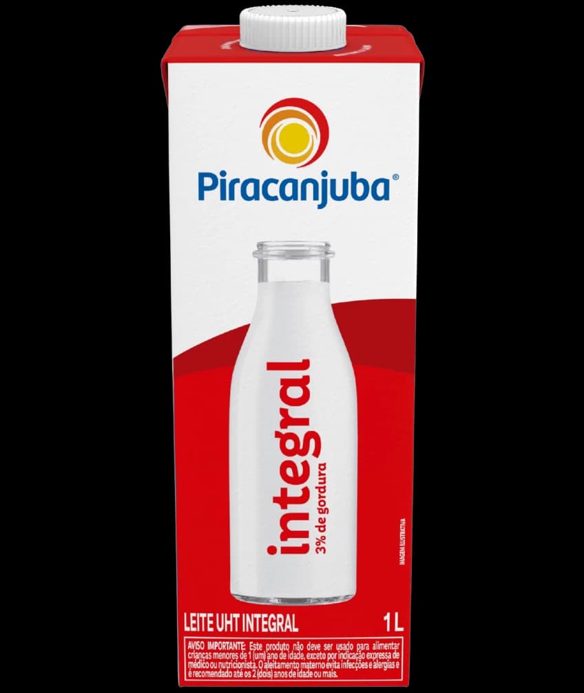 Embalagem do Leite Integral Piracanjuba 1L