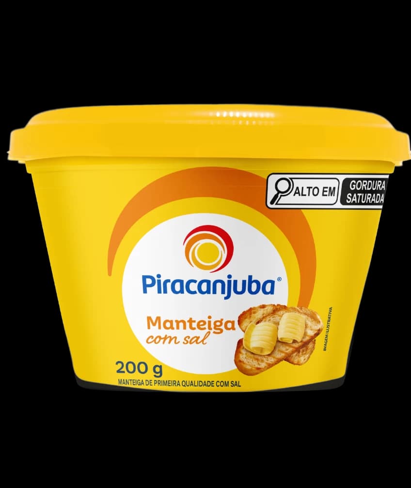 Embalagem da Manteiga com Sal Piracanjuba 200g